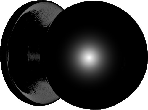 Πομολάκι επίπλων μπίλια μαύρο Ø22 ύψος 28 χιλιοστά